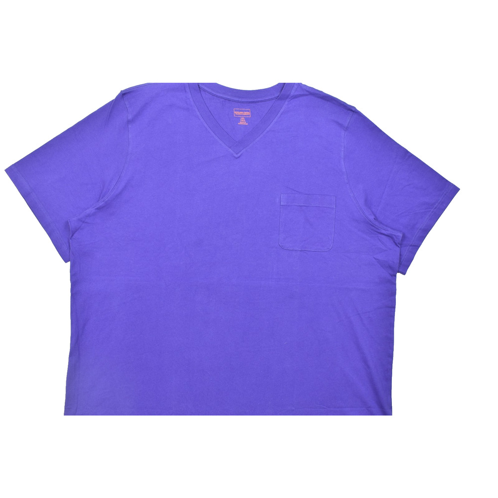 Boulder Creek Men's 5XL Tall Purple V-Neck Pocket T-Shirt 100% Cotton Short Slee